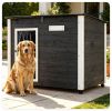 42.5" x 27" x 33.5" Outdoor Dog House with Sloped Asphalt Roof